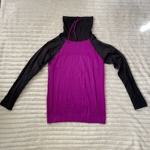 Champion Sweatshirt Cowl Neck Long Sleeve Activewear Pullover Size S Pink Gray